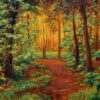 Картина «Вечер в лесу» - автор Сергей Елизаров, живопись, холст, масло, 30×40 см, 2016 год.