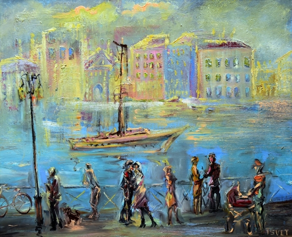 Картина «Променад» - автор Елена Цветкова, живопись, холст, масло, 50×60 см, 2017 год.
