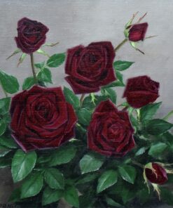 Картина «Розы» - автор Альфия Пономаренко, живопись, холст, масло, 35×40 см, 2015 год. 