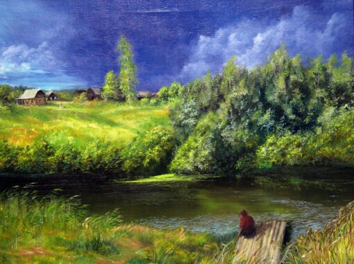 Картина «Перед дождём» - автор Сергей Елизаров, живопись, холст, масло, 50×65 см, 2013 год.