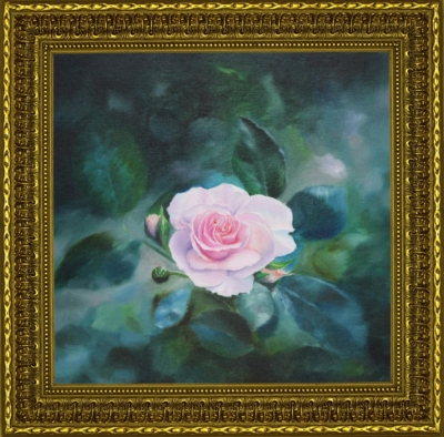 Картина «Нежность» - автор Сергей Елизаров, живопись, холст, масло, 40×40 см, 2018 год. В раме
