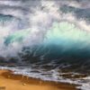 Картина "Подарок волны" - автор Альфия Пономаренко, живопись, холст, масло, 20×30 см, 2019 год.
