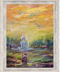 Картина «Путь к храму» - автор Баженова Наталья, живопись, холст на картоне, масло, 20×15 см, 2019 год.  Картина в раме