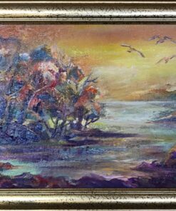 Картина «Золотой свет» - автор Баженова Наталья, живопись, холст, масло, 20×30 см, 2019 год. Багет