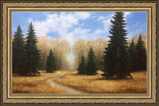 Картина "Ранняя весна" - автор Альфия Пономаренко, живопись, холст, масло, 40×70 см, 2018 год. Багет