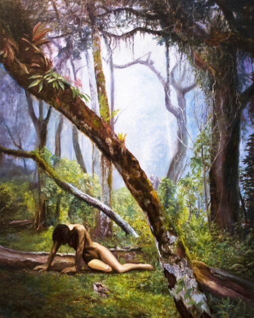 Картина «Охота на ведьм» - автор художник Сергей Елизаров, живопись, холст, масло, 50×40 см, 2018 год.