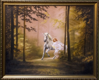 Картина «Сказочный лес» - автор художник Сергей Елизаров, живопись, холст, масло, 40×50 см, 2019 год. В раме