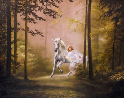 Картина «Сказочный лес» - автор художник Сергей Елизаров, живопись, холст, масло, 40×50 см, 2019 год.