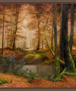 Картина «Арденский лес» - автор художник Сергей Елизаров, живопись, двп, масло, 50×70 см, 2018 год. Вид в багетной раме