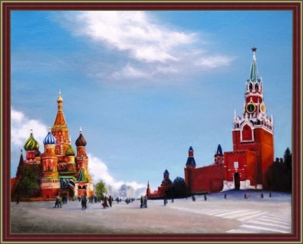 Картина «Красная площадь» Вид в багетной раме