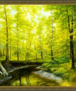 Картина «Лес весной» Вид в багетной раме