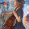 Картина «Виолончелист» - автор художник Саро Шахбазян, живопись, холст, масло, 100х90 см,