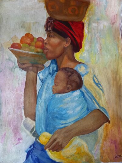 Картина «Африканка» - автор художник Саро Шахбазян, живопись, холст, масло, 96,5х66,8 см